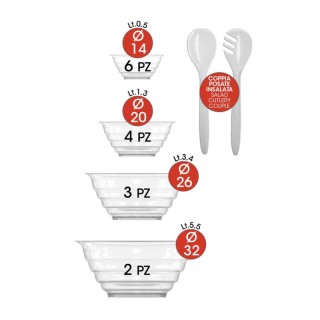 Σετ Πλαστικά Μπολ Σαλάτας 16 τμχ Krystal Family Bama 10167 Σετ Πλαστικά Μπολ Σαλάτας 16 τμχ Krystal Family Bama 10167