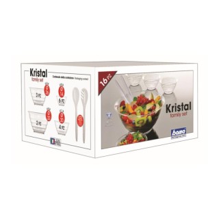 Σετ Πλαστικά Μπολ Σαλάτας 16 τμχ Krystal Family Bama 10167 Σετ Πλαστικά Μπολ Σαλάτας 16 τμχ Krystal Family Bama 10167