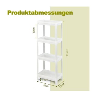 Σετ Πλαστικές Ραφιέρες με 4 Ράφια 36 x 23 x 99.5 cm 2 τμχ Costway J...