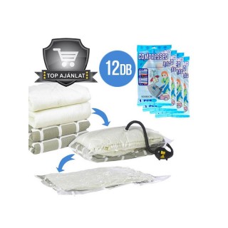 Σετ Σακούλες Αποθήκευσης Ρούχων 60 x 80 cm Κενού Αέρος 12 τμχ Hoppl...