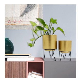 Σετ Στρογγυλά Κασπώ με Μεταλλικές Βάσεις 13 x 13 x 22.5 cm 2 τμχ Ho...