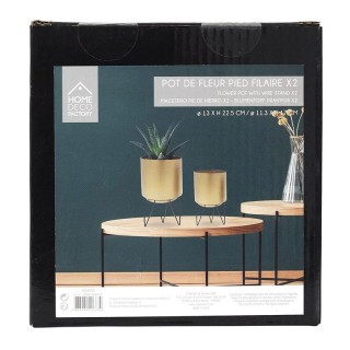 Σετ Στρογγυλά Κασπώ με Μεταλλικές Βάσεις 13 x 13 x 22.5 cm 2 τμχ Ho...