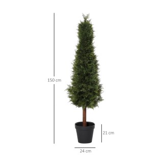 Σετ Τεχνητά Φυτά Πεύκα 150 cm 2 τμχ Outsunny 844-361 Σετ Τεχνητά Φυτά Πεύκα 150 cm 2 τμχ Outsunny 844-361