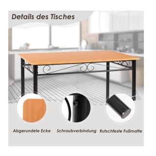 Σετ Τραπεζαρίας με Μεταλλικό Ορθογώνιο Τραπέζι 107 x 70 x 76 cm και...