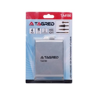 Σετ Τρυπάνια Μετάλλου HEX 4 τμχ TAGRED TA4180