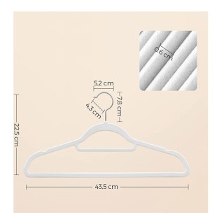 Σετ Βελούδινες Κρεμάστρες Ρούχων 20 τμχ Χρώματος Λευκό Songmics CRF... Σετ Βελούδινες Κρεμάστρες Ρούχων 20 τμχ Χρώματος Λευκό Songmics CRF...