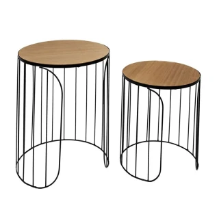 Set of Auxiliary Metal Round Nesting Tables 40 x 40 x 40 cm ... Set of Auxiliary Metal Round Nesting Tables 40 x 40 x 40 cm ...