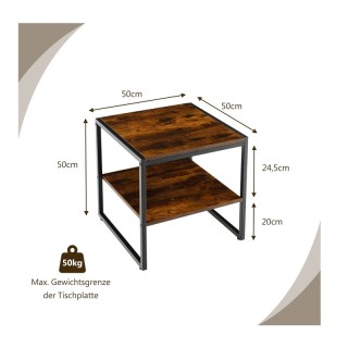Σετ Βοηθητικά Μεταλλικά Τραπεζάκια με 1 Ξύλινο Ράφι 50 x 50 x 50 cm... Σετ Βοηθητικά Μεταλλικά Τραπεζάκια με 1 Ξύλινο Ράφι 50 x 50 x 50 cm...