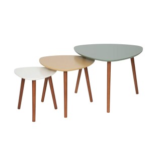 Σετ Βοηθητικά Ξύλινα Οβάλ Τραπεζάκια Σαλονιού 60 x 60 x 45 cm 3 τμχ... Σετ Βοηθητικά Ξύλινα Οβάλ Τραπεζάκια Σαλονιού 60 x 60 x 45 cm 3 τμχ...