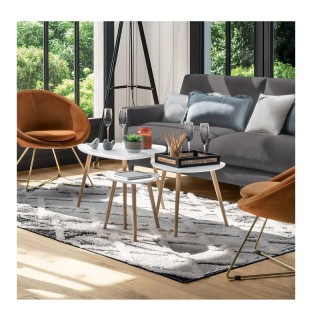 Σετ Βοηθητικά Ξύλινα Οβάλ Τραπεζάκια Σαλονιού 60 x 60 x 45 cm 3 τμχ... Σετ Βοηθητικά Ξύλινα Οβάλ Τραπεζάκια Σαλονιού 60 x 60 x 45 cm 3 τμχ...