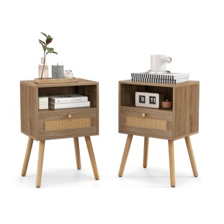 Σετ Ξύλινα Κομοδίνα με 1 Συρτάρι και 1 Ράφι 40 x 30 x 60.5 cm 2 τμχ... Σετ Ξύλινα Κομοδίνα με 1 Συρτάρι και 1 Ράφι 40 x 30 x 60.5 cm 2 τμχ...