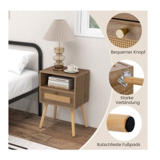 Σετ Ξύλινα Κομοδίνα με 1 Συρτάρι και 1 Ράφι 40 x 30 x 60.5 cm 2 τμχ... Σετ Ξύλινα Κομοδίνα με 1 Συρτάρι και 1 Ράφι 40 x 30 x 60.5 cm 2 τμχ...