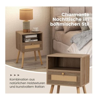 Σετ Ξύλινα Κομοδίνα με 1 Συρτάρι και 1 Ράφι 40 x 30 x 60.5 cm 2 τμχ... Σετ Ξύλινα Κομοδίνα με 1 Συρτάρι και 1 Ράφι 40 x 30 x 60.5 cm 2 τμχ...