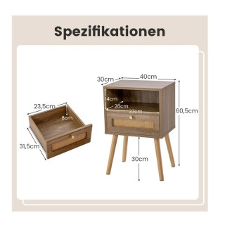 Σετ Ξύλινα Κομοδίνα με 1 Συρτάρι και 1 Ράφι 40 x 30 x 60.5 cm 2 τμχ... Σετ Ξύλινα Κομοδίνα με 1 Συρτάρι και 1 Ράφι 40 x 30 x 60.5 cm 2 τμχ...