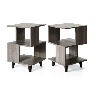 Σετ Ξύλινα Κομοδίνα με 2 Ράφια 40 x 40 x 64 cm 2 τμχ Costway CB10236 Σετ Ξύλινα Κομοδίνα με 2 Ράφια 40 x 40 x 64 cm 2 τμχ Costway CB10236