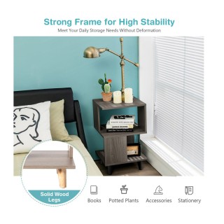 Σετ Ξύλινα Κομοδίνα με 2 Ράφια 40 x 40 x 64 cm 2 τμχ Costway CB10236 Σετ Ξύλινα Κομοδίνα με 2 Ράφια 40 x 40 x 64 cm 2 τμχ Costway CB10236