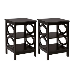 Σετ Ξύλινα Κομοδίνα με 3 Ράφια 40 x 40 x 61 cm 2 τμχ Costway HW6569... Σετ Ξύλινα Κομοδίνα με 3 Ράφια 40 x 40 x 61 cm 2 τμχ Costway HW6569...