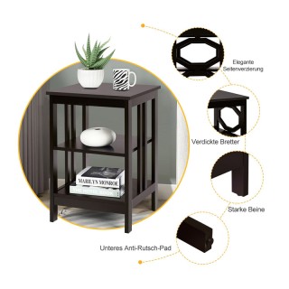 Σετ Ξύλινα Κομοδίνα με 3 Ράφια 40 x 40 x 61 cm 2 τμχ Costway HW6569... Σετ Ξύλινα Κομοδίνα με 3 Ράφια 40 x 40 x 61 cm 2 τμχ Costway HW6569...