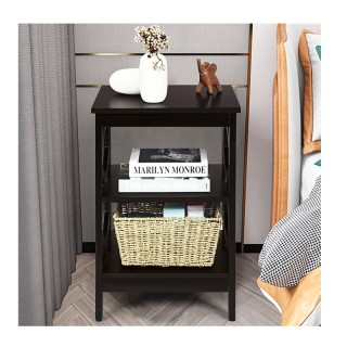 Σετ Ξύλινα Κομοδίνα με 3 Ράφια 40 x 40 x 61 cm 2 τμχ Costway HW6569... Σετ Ξύλινα Κομοδίνα με 3 Ράφια 40 x 40 x 61 cm 2 τμχ Costway HW6569...