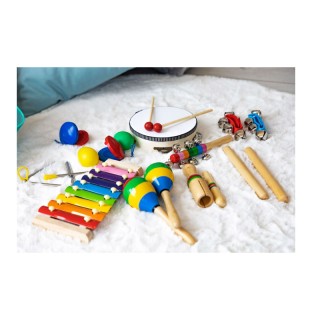 Σετ Ξύλινα Παιδικά Μουσικά Όργανα 10 τμχ Ecotoys MA01