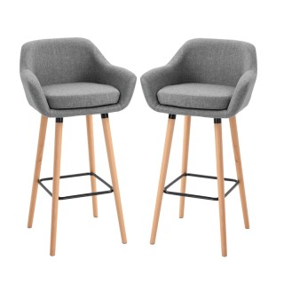 Σετ Ξύλινα Σκαμπό Μπαρ 55 x 48 x 100 cm 2 τμχ HOMCOM 835-141GY Σετ Ξύλινα Σκαμπό Μπαρ 55 x 48 x 100 cm 2 τμχ HOMCOM 835-141GY