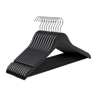 Σετ Ξύλινες Κρεμάστρες Ρούχων 10 τμχ Χρώματος Μαύρο Songmics CRW02B10 Σετ Ξύλινες Κρεμάστρες Ρούχων 10 τμχ Χρώματος Μαύρο Songmics CRW02B10