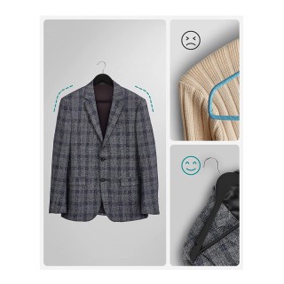 Σετ Ξύλινες Κρεμάστρες Ρούχων 10 τμχ Χρώματος Μαύρο Songmics CRW02B10 Σετ Ξύλινες Κρεμάστρες Ρούχων 10 τμχ Χρώματος Μαύρο Songmics CRW02B10