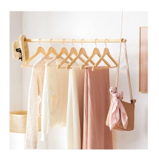 Σετ Ξύλινες Κρεμάστρες Ρούχων 20 τμχ Χρώματος Καφέ Ανοιχτό Songmics...