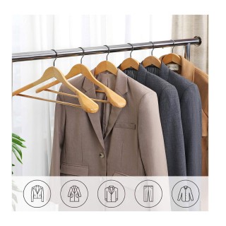 Σετ Ξύλινες Κρεμάστρες Κοστουμιών 6 τμχ Songmics CRSH06NL Σετ Ξύλινες Κρεμάστρες Κοστουμιών 6 τμχ Songmics CRSH06NL