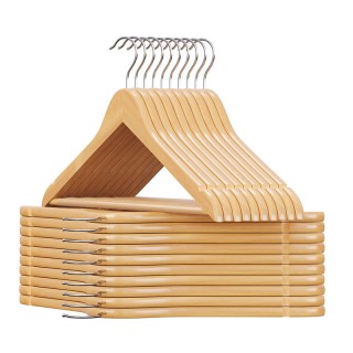 Σετ Ξύλινες Κρεμάστρες Ρούχων 20 τμχ Χρώματος Καφέ Ανοιχτό Songmics... Σετ Ξύλινες Κρεμάστρες Ρούχων 20 τμχ Χρώματος Καφέ Ανοιχτό Songmics...