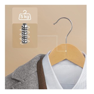 Σετ Ξύλινες Κρεμάστρες Ρούχων 20 τμχ Χρώματος Καφέ Ανοιχτό Songmics... Σετ Ξύλινες Κρεμάστρες Ρούχων 20 τμχ Χρώματος Καφέ Ανοιχτό Songmics...