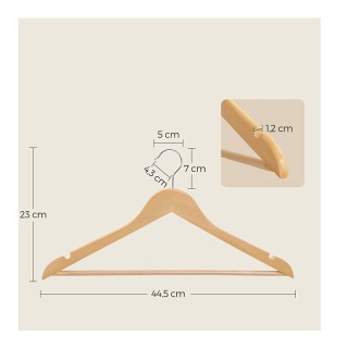 Σετ Ξύλινες Κρεμάστρες Ρούχων 20 τμχ Χρώματος Καφέ Ανοιχτό Songmics... Σετ Ξύλινες Κρεμάστρες Ρούχων 20 τμχ Χρώματος Καφέ Ανοιχτό Songmics...