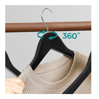 Σετ Ξύλινες Κρεμάστρες Ρούχων 20 τμχ Χρώματος Μαύρο Songmics CRW02B-20 Σετ Ξύλινες Κρεμάστρες Ρούχων 20 τμχ Χρώματος Μαύρο Songmics CRW02B-20