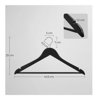 Σετ Ξύλινες Κρεμάστρες Ρούχων 20 τμχ Χρώματος Μαύρο Songmics CRW02B-20 Σετ Ξύλινες Κρεμάστρες Ρούχων 20 τμχ Χρώματος Μαύρο Songmics CRW02B-20