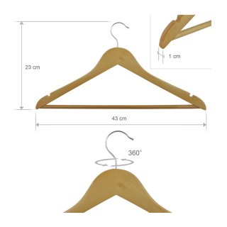 Σετ Ξύλινες Κρεμάστρες Ρούχων 8 τμχ Bakaji 01822805 Σετ Ξύλινες Κρεμάστρες Ρούχων 8 τμχ Bakaji 01822805