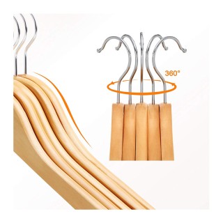 Σετ Ξύλινες Κρεμάστρες Ρούχων 10 τμχ Songmics CRW001-10