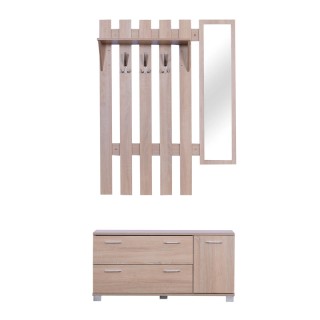 Σετ Ξύλινο Έπιπλο Εισόδου με Καθρέπτη 90 x 24 x 43.5 cm HOMCOM 837-...