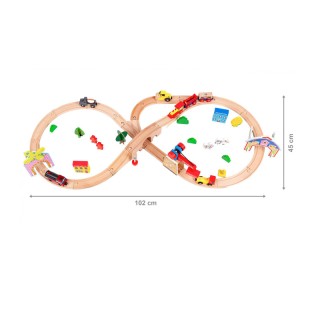 Σετ Ξύλινος Σιδηροδρομικός Σταθμός με Αυτοκινούμενο Τρένο Μπαταρίας...