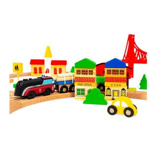 Σετ Ξύλινος Σιδηροδρομικός Σταθμός με Αυτοκινούμενο Τρένο Μπαταρίας... Σετ Ξύλινος Σιδηροδρομικός Σταθμός με Αυτοκινούμενο Τρένο Μπαταρίας...