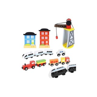 Σετ Ξύλινος Σιδηρόδρομος 88 τμχ Kruzzel 9363 Σετ Ξύλινος Σιδηρόδρομος 88 τμχ Kruzzel 9363