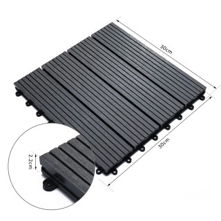 Outsunny Garden Tiles Interlocking Σετ 11 πλακάκια πλακοστρώσεων κή...