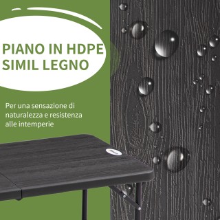 Μεταλλικό Πτυσσόμενο Τραπέζι Εξωτερικού Χώρου 118 x 60 x 74 cm Outs...