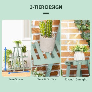 Outsunny Ξύλινο ράφι έλατου 3 επιπέδων για εσωτερικούς και εξωτερικ...