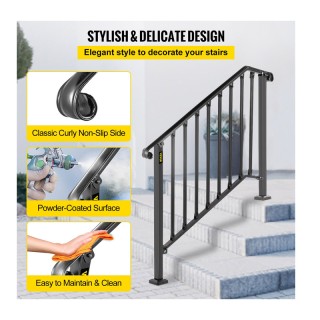 Σιδερένια Κάγκελα Σκάλας Εξωτερικού Χώρου για 3-4 Σκαλοπάτια 94 x 1...