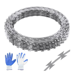 Συρματόπλεγμα Αγκαθωτό Γαλβανιζέ Σπιράλ 48.2 x 48.2 x 1500 cm VEVOR... Συρματόπλεγμα Αγκαθωτό Γαλβανιζέ Σπιράλ 48.2 x 48.2 x 1500 cm VEVOR...