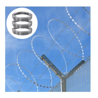 Συρματόπλεγμα Αγκαθωτό Γαλβανιζέ Σπιράλ 48.2 x 48.2 x 1500 cm VEVOR... Συρματόπλεγμα Αγκαθωτό Γαλβανιζέ Σπιράλ 48.2 x 48.2 x 1500 cm VEVOR...