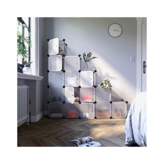 Σύστημα Αποθήκευσης - Ντουλάπα με 16 Κύβους 153 x 31 x 153 cm Χρώμα... Σύστημα Αποθήκευσης - Ντουλάπα με 16 Κύβους 153 x 31 x 153 cm Χρώμα...