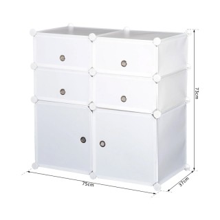 Σύστημα Αποθήκευσης - Ντουλάπα με 6 Κύβους 75 x 37 x 73 cm HOMCOM 8... Σύστημα Αποθήκευσης - Ντουλάπα με 6 Κύβους 75 x 37 x 73 cm HOMCOM 8...