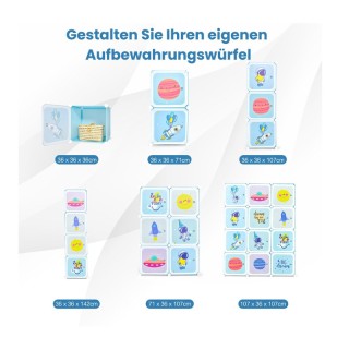 Σύστημα Αποθήκευσης - Παιδική Αρθρωτή Ντουλάπα με 12 Κύβους και 2 Ρ...