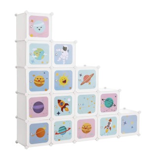 Σύστημα Αποθήκευσης - Παιδική Αρθρωτή Ραφιέρα με 15 Κύβους 153 x 31...